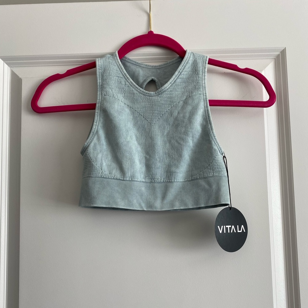 NWT VITA LA Sports Bra in Dusty Denim